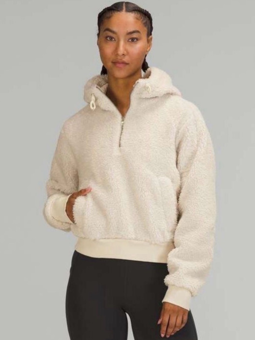 lululemon athletica Cream Sherpa Half-Zip Hoodie